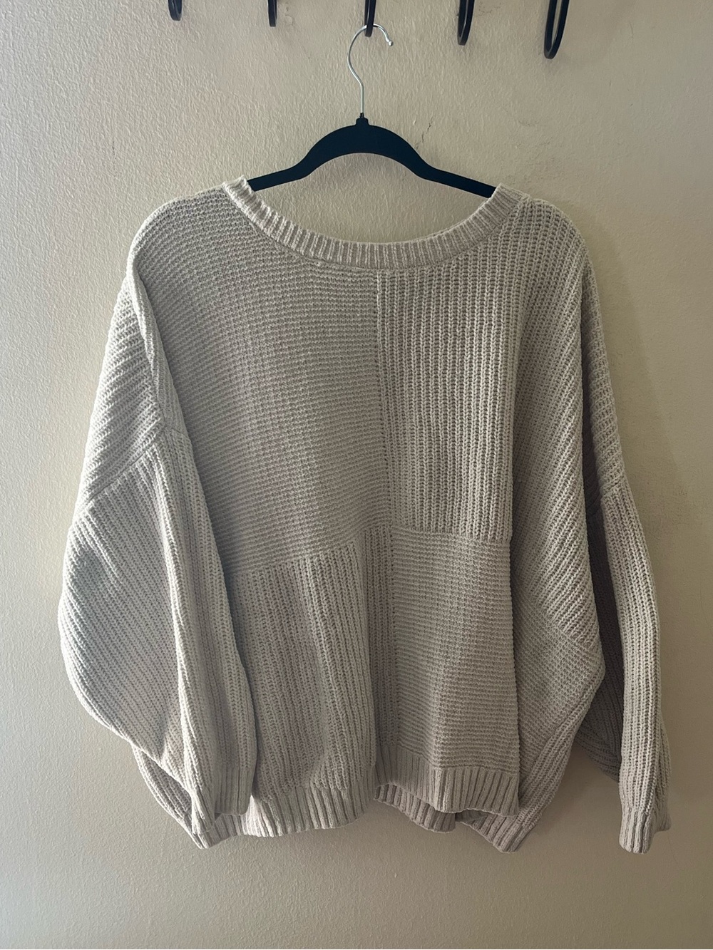 Maurices Neutral Cream Oversized Crewneck Sweater
